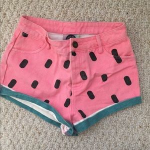 Nasty Gal x Lazy Oaf watermelon shorts